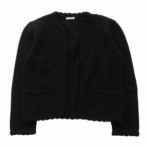 CHANEL Vintage 100% Cashmere Knit No Color Jacket Outerwear Black Women's